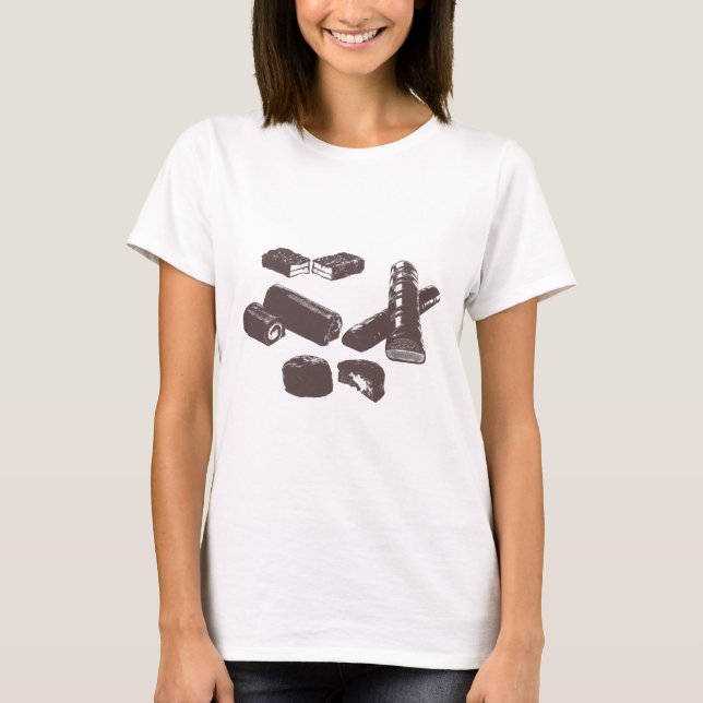 Camiseta Doces de chocolate Doces de pastelaria Arte Comida (Frente)