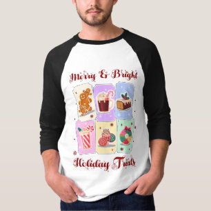 Camiseta Doces de Férias Alegres e Brilhantes Natal Sobreme