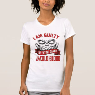 Camiseta Doces de Halloween Culpado Design de Abóbora Vinta