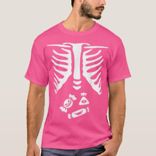 Camiseta Doces de Halloween de Esqueleto Bonito