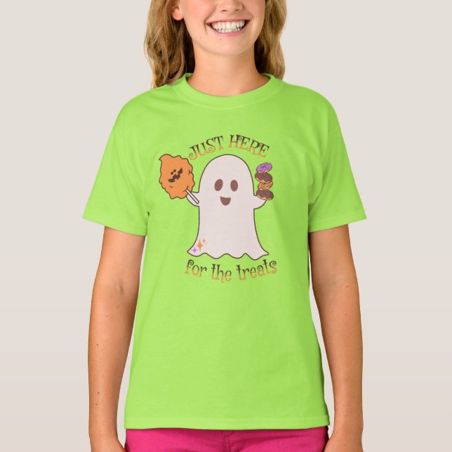 Camiseta Doces de Halloween Fantasmas e Guloseimas (Frente)