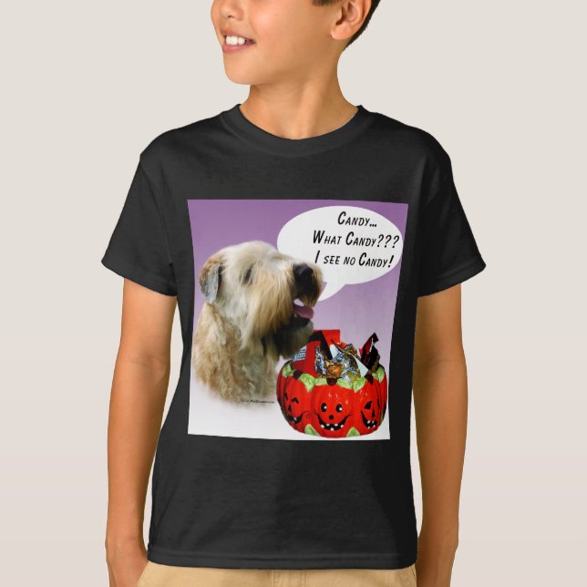 Camiseta Doces de Terrier Halloween, De Roda Revestida Maci (Frente)