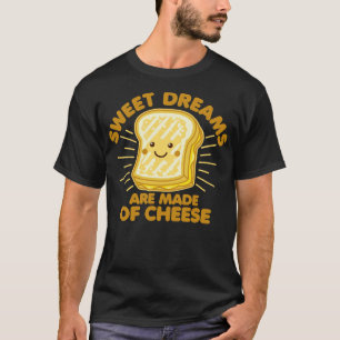 Camiseta Doces Sonhos Gritados Humor de Queijo Dizendo Gráf