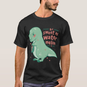 Camiseta Doces Tyrannosaurus Rex Watermelon Cartoon Cute Di