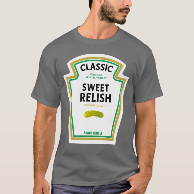Camiseta Docinho Relish Ketchup Costume Correspondente à mo (Frente)