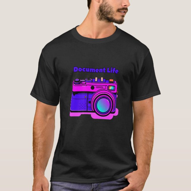 Camiseta Document Life Camera Photography Retro Vintage (Frente)