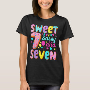 Camiseta Doçura de 7º aniversário de crianças Sy e menina d