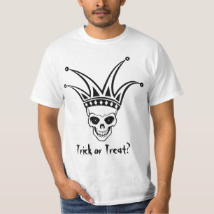 Camiseta Doçura ou travessura do crânio do Harlequin