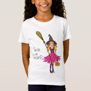 Camiseta Doçura ou travessura? T-shirt cor-de-rosa louro d