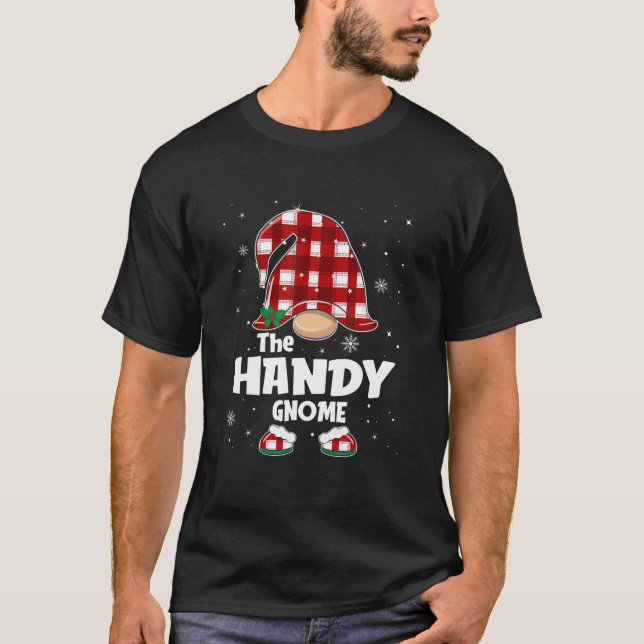 Camiseta Docy Gnomo Buffalo Xadrez Matching Family Christma (Frente)