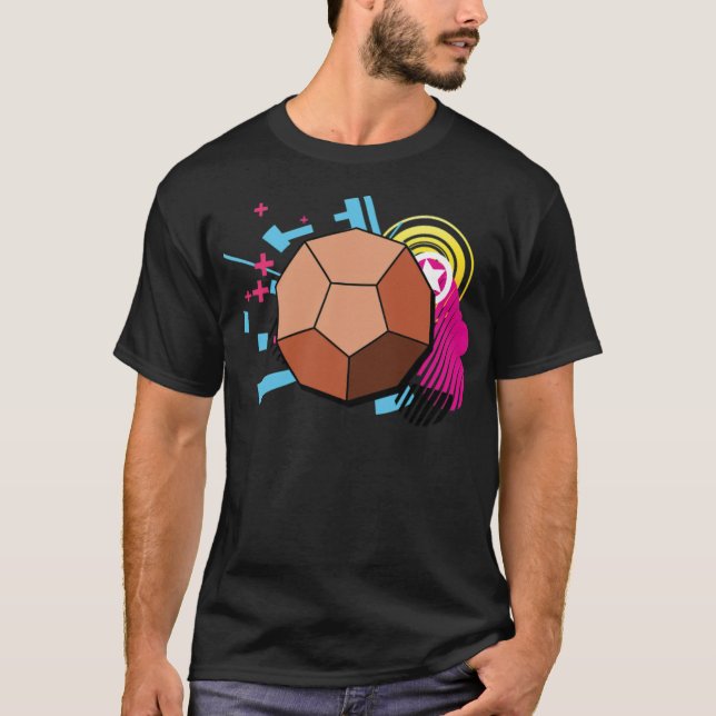 Camiseta Dodecaedro Geométrico em Matemática Isométrico e (Frente)