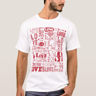 Camiseta Dodles de amor feitos à mão, um padrão encantador.