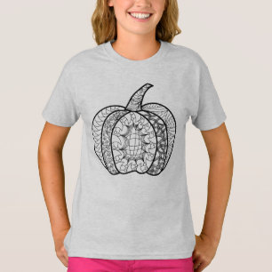 Camiseta Dodles de Halloween bô zentangles abóboras outono