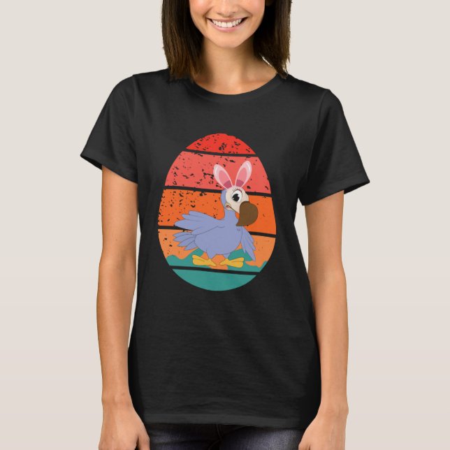 Camiseta Dodo Bird Felz pascoa Ovos Retro Homens (Frente)