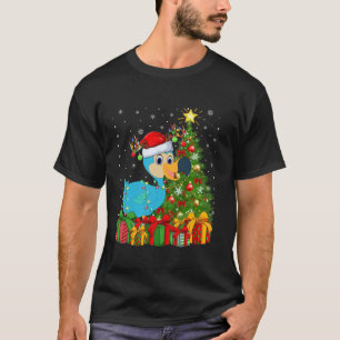 Camiseta Dodo Bird Xmas Tree Lighting Santa Hat Dodo Cristo