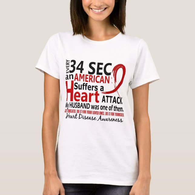 Camiseta Doença cardíaca/ataque do marido de cada 34 (Frente)