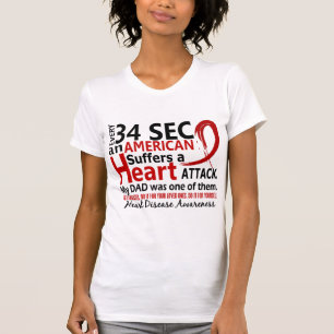 Camiseta Doença cardíaca/ataque do pai de cada 34 segundo