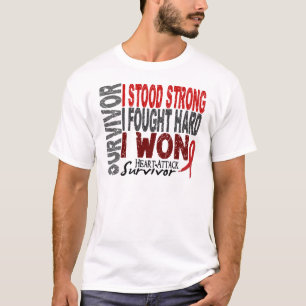 Camiseta Doença cardíaca do sobrevivente 4 do cardíaco d