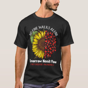 Camiseta Doença Cardíaca Ninguém Caminha Sozinho Amanhã Pre