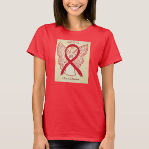 Camiseta Doença cardíaca Sensibilização Vermelha Fita A