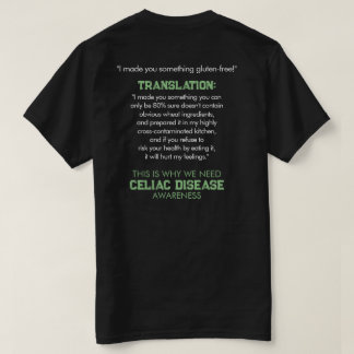 Camiseta Doença celíaca Sensibilização Engraçada Camisa-T