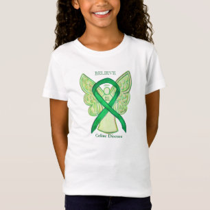 Camiseta Doença celíaca Sensibilização Verde Fita Anjo