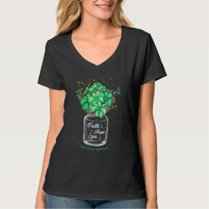 Camiseta Doença Celiana Fé Ama Esperança Flor Jar Awarenes