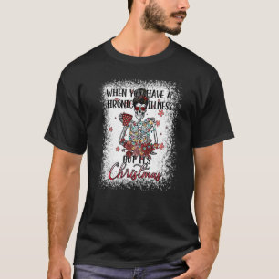 Camiseta Doença Crônica Esqueleto de Natal Fibro de Arma Me