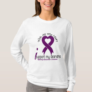 Camiseta Doença de Alzheimers eu apoio minha avó