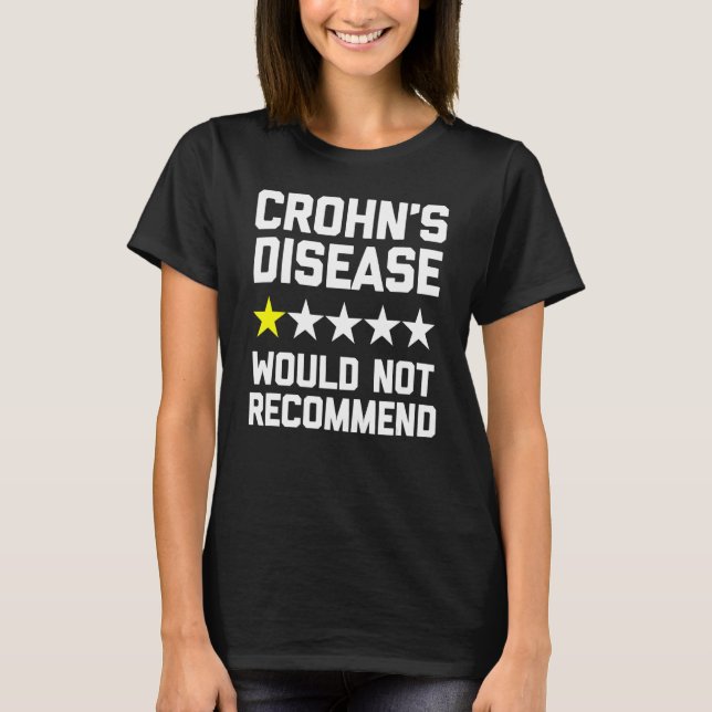 Camiseta Doença de Crohn (Não Recomendaria) - Crohn Engraça (Frente)