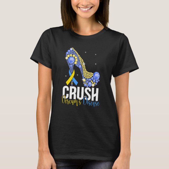 Camiseta Doença de Crush Dercum Amarelo e Azul Fita Alta H (Frente)