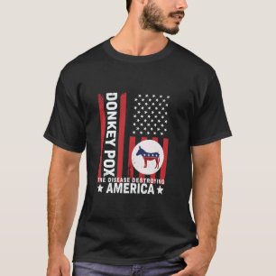 Camiseta Doença de Donkey Pox Afetou Bandeira dos EUA