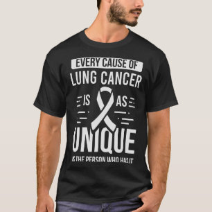 Camiseta Doença de Fita Branca Única Causa Cancer Pulmonar 