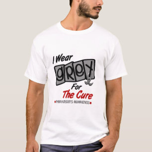 Camiseta Doença de Parkinsons EU VISTO o CINZA para a cura