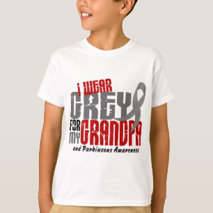 Camiseta Doença de Parkinsons EU VISTO o CINZA PARA MEU