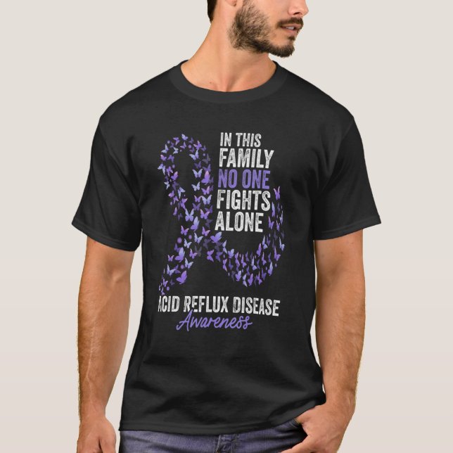 Camiseta Doença de Refluxo Ácido Sensibilização Mês Periwin (Frente)