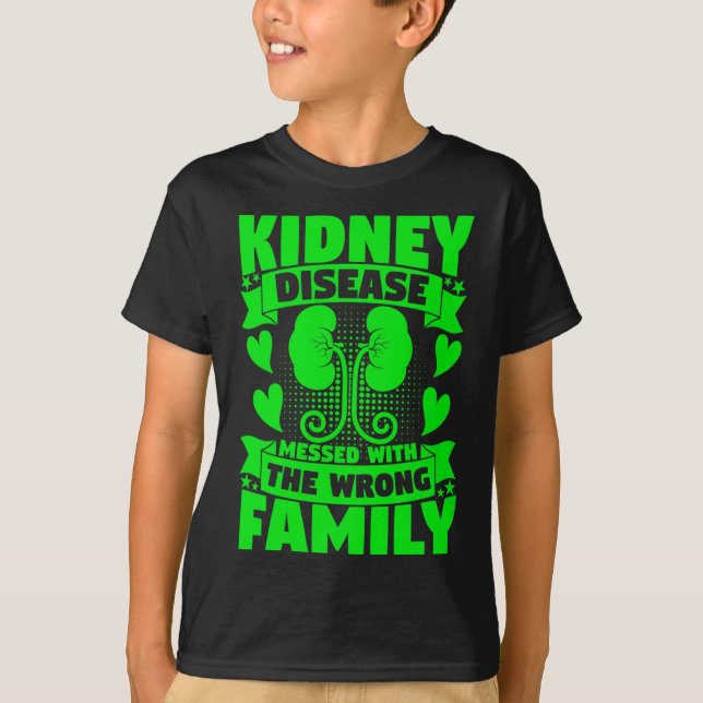 Camiseta Doença Enlacada Com Doença Renal Familiar Errada (Frente)