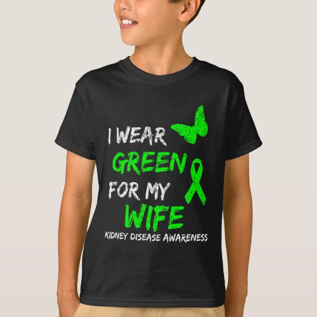 Camiseta Doença Eu Visto Verde Para Minha Fita (Frente)