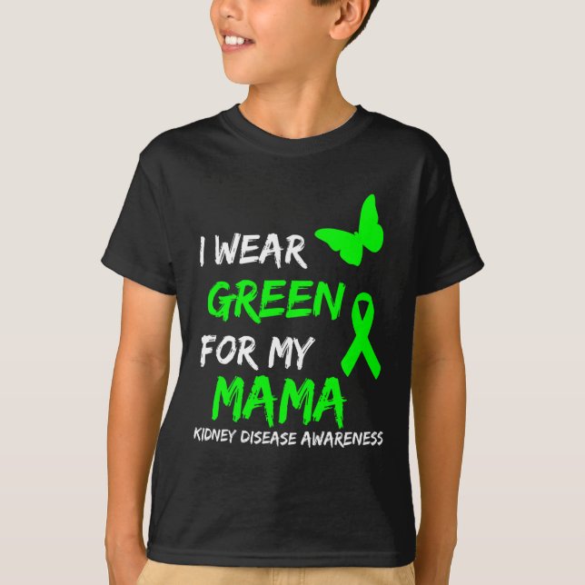 Camiseta Doença Eu Visto Verde Para Minha Mamãe Fita (Frente)