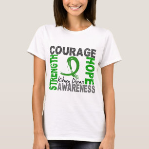 Camiseta Doença renal da esperança da coragem da força