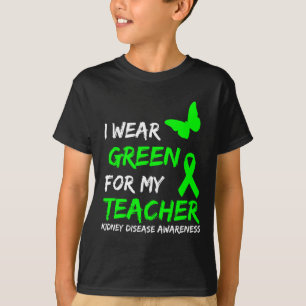 Camiseta Doença Renal Eu Visto Verde Para Minha Fita De Pro