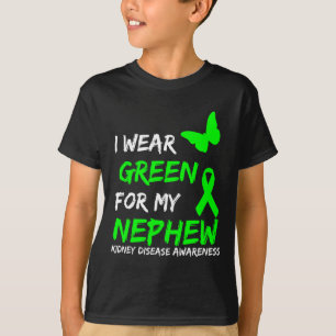 Camiseta Doença Renal Eu Visto Verde Para Minha Fita Do Sob
