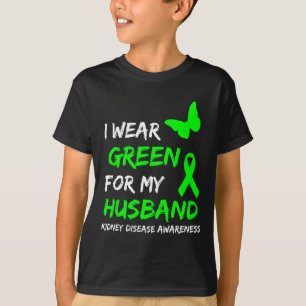 Camiseta Doença Renal Eu Visto Verde Para Minha Fita Marian