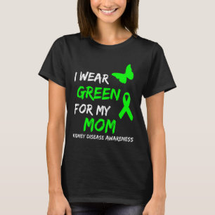 Camiseta Doença Renal Eu Visto Verde Para Minha Mãe Fita