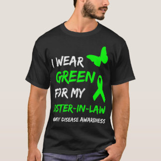 Camiseta Doença Renal Eu Visto Verde Para Minha Rib IrmãInL