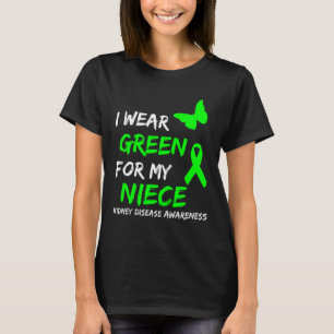 Camiseta Doença Renal Eu Visto Verde Para Minha sobrinha Fi