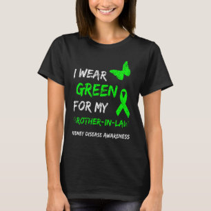 Camiseta Doença Renal Eu Visto Verde Para O Meu Irmão Em Di