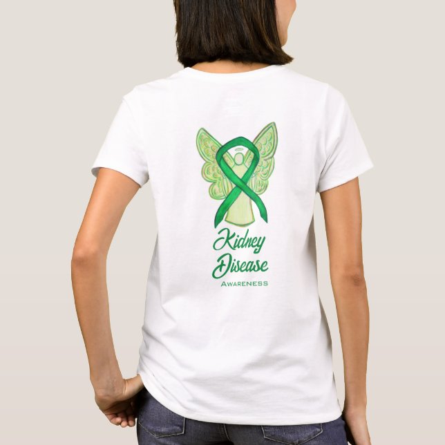 Camiseta Doença Renal Sensibilização Friso Anjo T-Shirt (Verso)