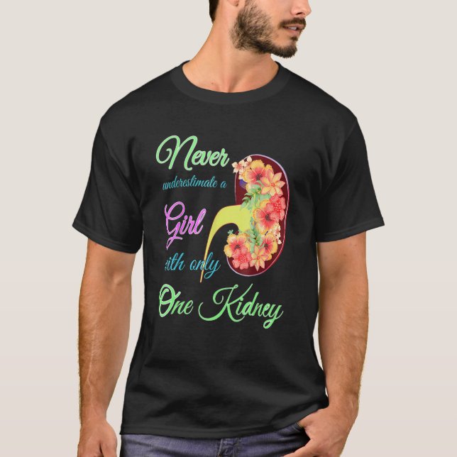 Camiseta Doença Renal Sensibilização Rapariga Orgão De Tran (Frente)