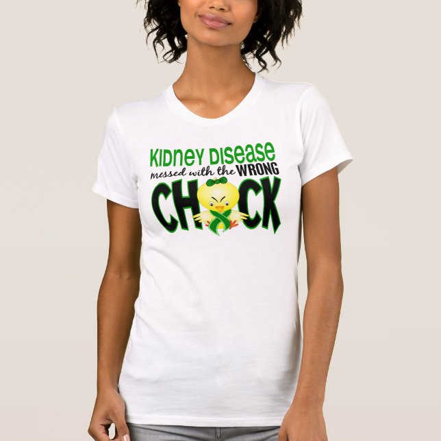 Camiseta Doença renal sujada com o pintinho errado (Frente)